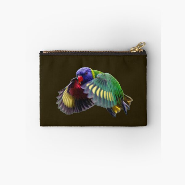 Item preview, Rainbow Lorikeet in Flight, black background designed and sold by BirdsAlive.