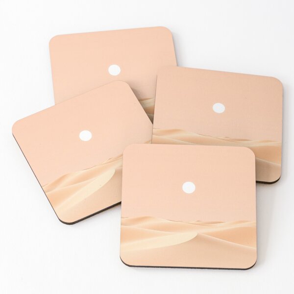 Item preview, Minimalist Peach Desert Dunes with White Sun designed and sold by EllDAV777.