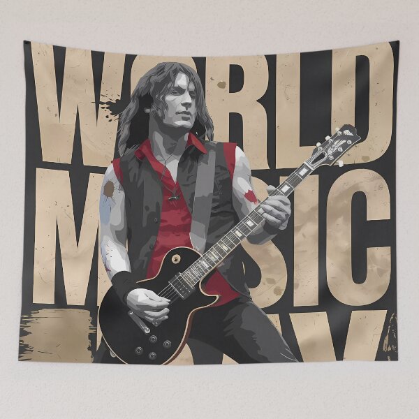 Item preview, Stage Guitarist - World Music Day designed and sold by Art-Arcade6.