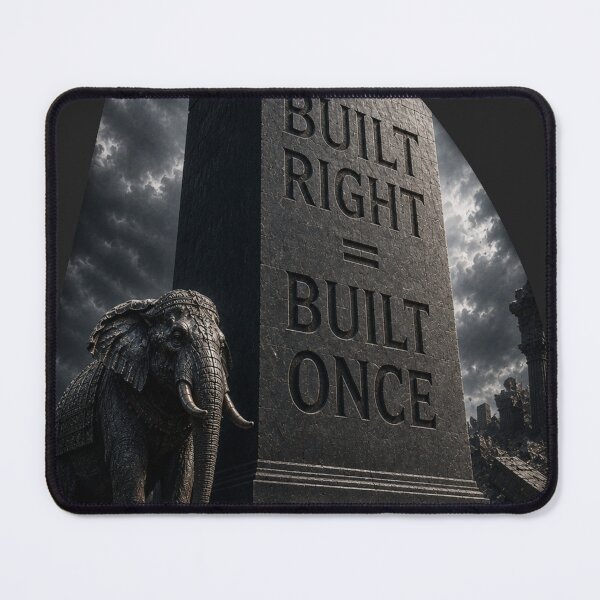 Item preview, Technical Founder Built Right Once Elephant Monolithic Brutalist Art Print designed and sold by SavannaStrikes.