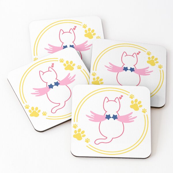 Item preview, Cute Angel Cat with Pink Wings and Paw Prints designed and sold by Nicha Studio.