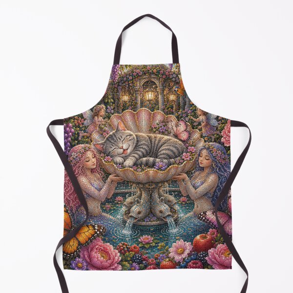 Item preview, Cute Sleeping Grey Cat Secret Garden Dreamscape designed and sold by Mindworx21.