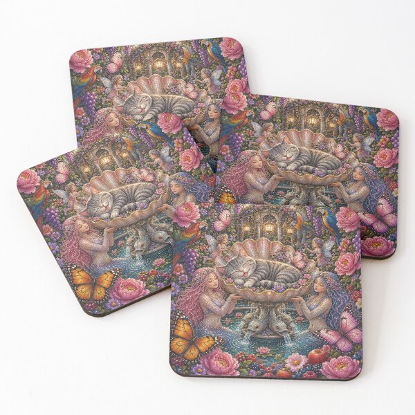 Item preview, Cute Sleeping Grey Cat Secret Garden Dreamscape designed and sold by Mindworx21.
