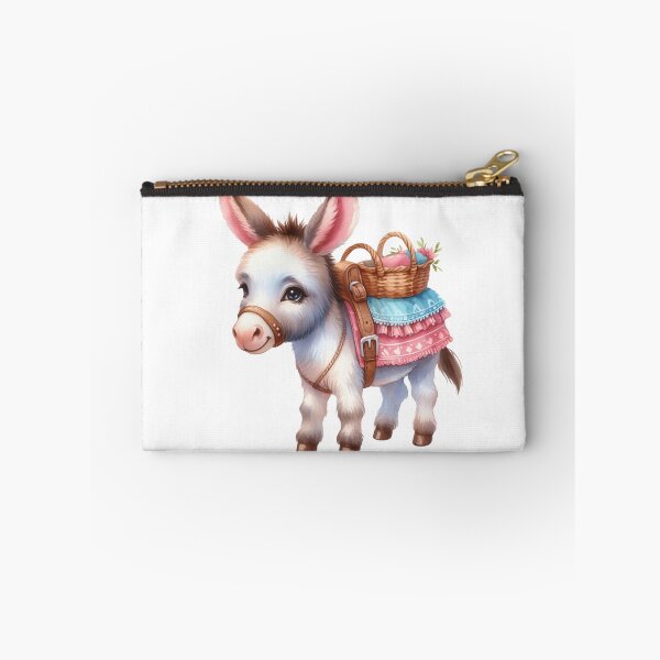 Item preview, Adorable Baby Donkey with Basket Whimsical Illustration designed and sold by LunaPixelStudio.