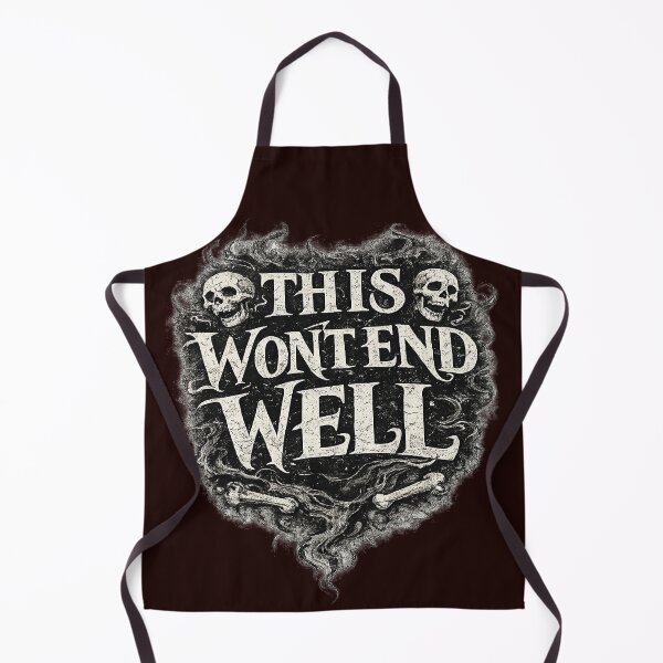 Item preview, This Won’t End Well – Dark Humor Gothic Skull Typography designed and sold by Alchemy Forge.