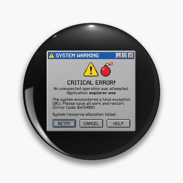 Item preview, Retro Pixel Art Computing Error Message designed and sold by SplashTastic.