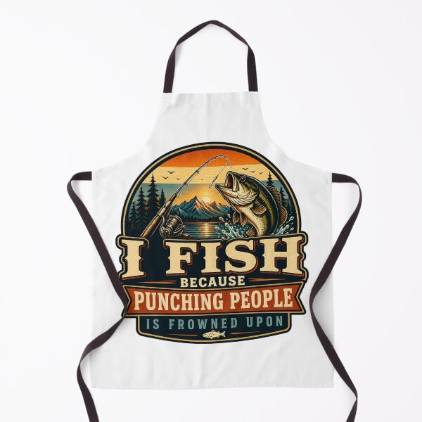 Item preview, I Fish Because Punching People Is Frowned Upon – Funny Vintage Bass Fishing Design designed and sold by tareankush.