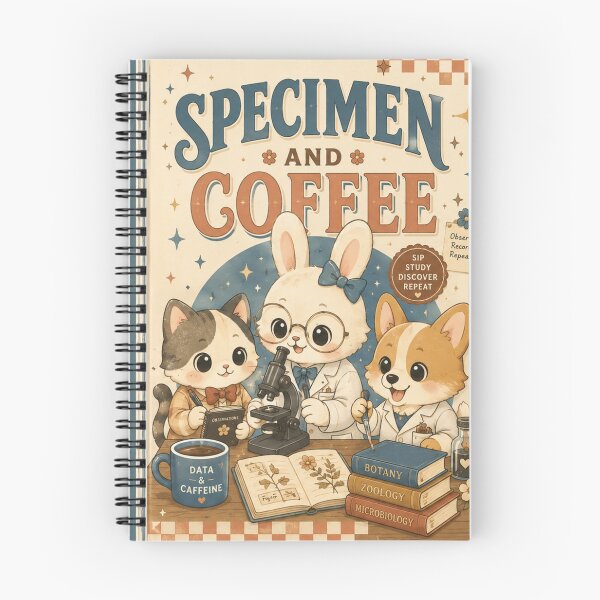 Item preview, Cute Bunny Cat Corgi Medical Laboratory Scientist Journal Cover – Specimen And Coffee Retro Kawaii MLS(ASCP) Lab Week Appreciation Gift designed and sold by ClinicalHubs.