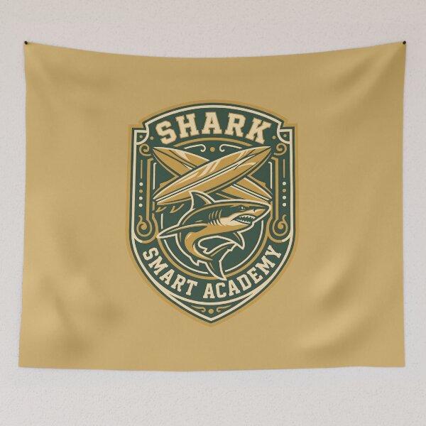 Item preview, Shark Smart Academy Nautical Crest Logo designed and sold by SplashTastic.