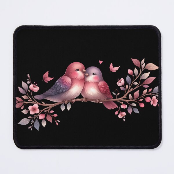 Item preview, Two birds on a branch with flowers designed and sold by Art-spree.