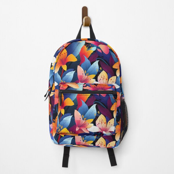 Item preview, Colorful Tropical Lily Flower Dark background Pattern designed and sold by Athena2520.