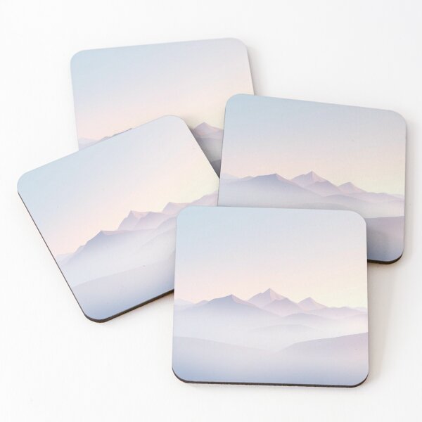 Item preview, Serene Pastel Mountain Layers at Dawn | Minimalist Foggy Landscape Art designed and sold by EllDAV777.