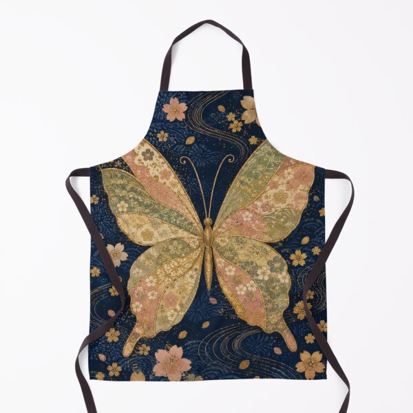 Item preview, Butterfly with Cherry Blossoms - Japanese Kimono Yuzen Art designed and sold by WabiSabiArts.