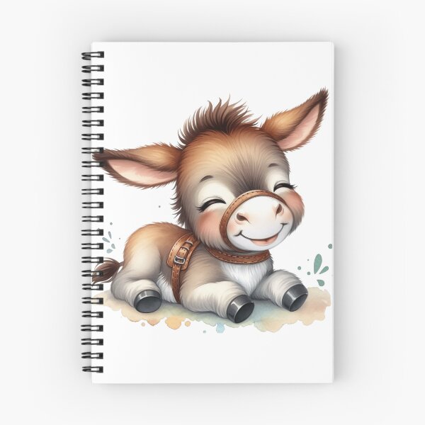 Item preview, Cute Baby Donkey Illustration Peaceful Smiling Foal designed and sold by LunaPixelStudio.