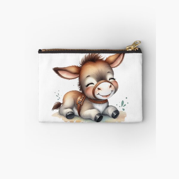 Item preview, Cute Baby Donkey Illustration Peaceful Smiling Foal designed and sold by LunaPixelStudio.