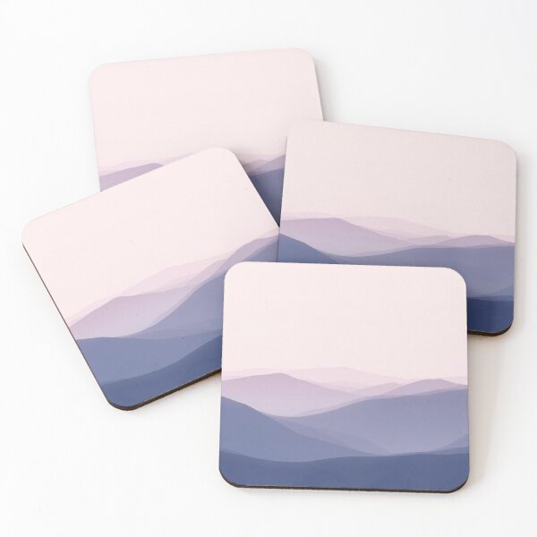 Item preview, Dreamy Pastel Mountain Layers | Minimalist Purple Landscape Art designed and sold by EllDAV777.
