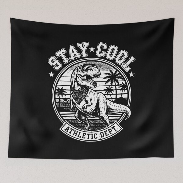 Item preview, Stay Cool Athletic Dept T-Rex Sunglasses Retro Sunset Palm Tree Dino designed and sold by graphixpolash.