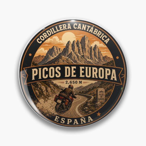 Item preview, Picos de Europa Spain Motorcycle Sticker TShirt 03 designed and sold by OuterShellUK.
