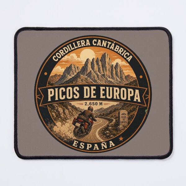 Item preview, Picos de Europa Spain Motorcycle Sticker TShirt 03 designed and sold by OuterShellUK.