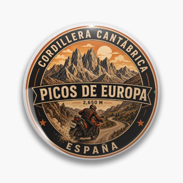 Item preview, Picos de Europa Spain Motorcycle Sticker TShirt 04 designed and sold by OuterShellUK.