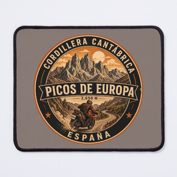 Item preview, Picos de Europa Spain Motorcycle Sticker TShirt 04 designed and sold by OuterShellUK.