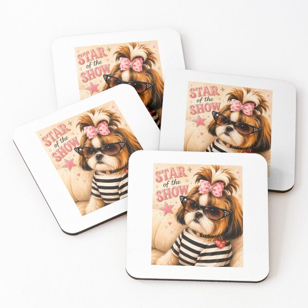 Item preview, Star of the Show – Cute Glam Dog Illustration designed and sold by PawPrivilege.