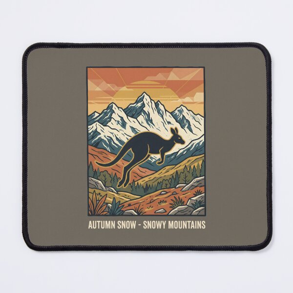 Item preview, Autumn Snow Kangaroo Snowy Mountains Vintage Landscape designed and sold by SplashTastic.