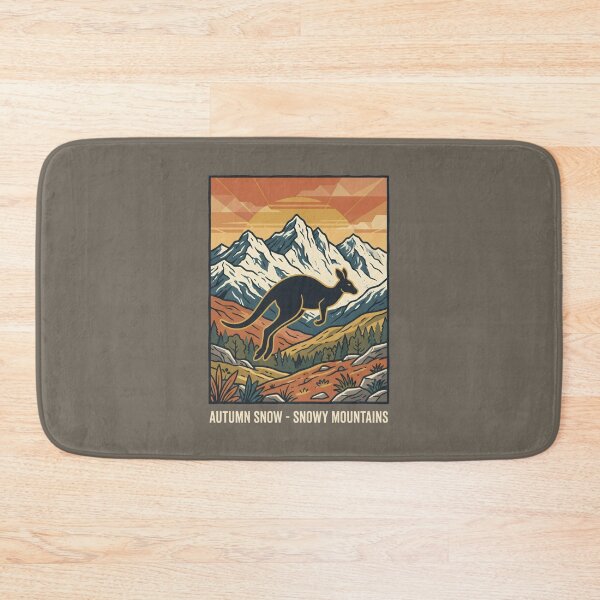 Item preview, Autumn Snow Kangaroo Snowy Mountains Vintage Landscape designed and sold by SplashTastic.