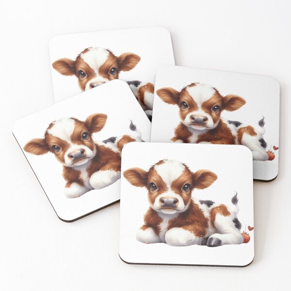 Item preview, Cute Baby Calf Whimsical Pixar Style Illustration designed and sold by LunaPixelStudio.