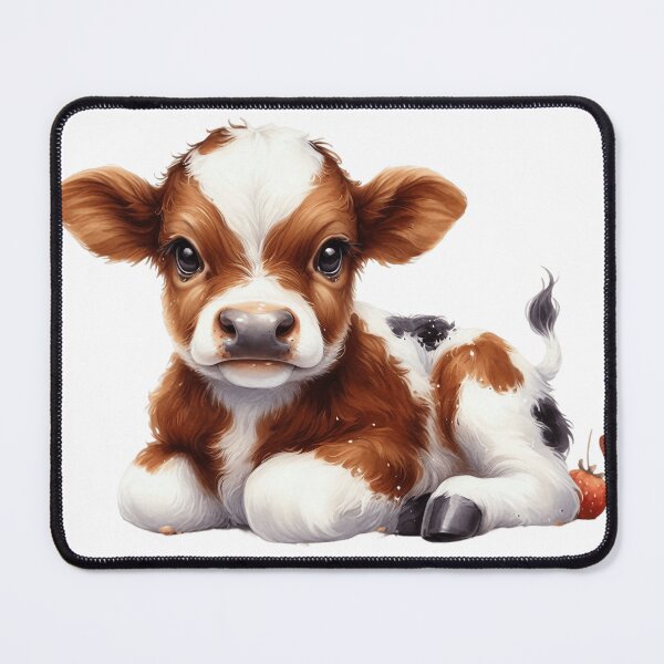 Item preview, Cute Baby Calf Whimsical Pixar Style Illustration designed and sold by LunaPixelStudio.