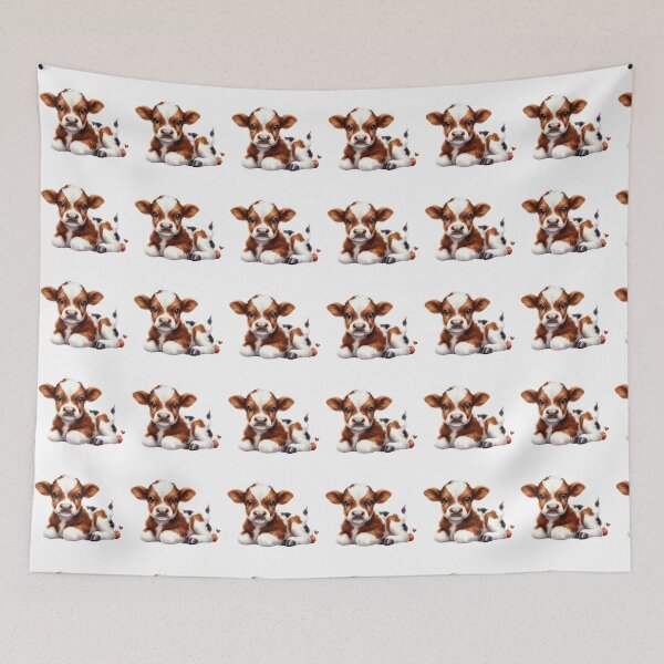 Item preview, Cute Baby Calf Whimsical Pixar Style Illustration designed and sold by LunaPixelStudio.