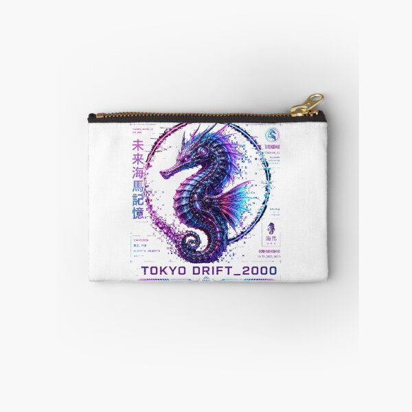 Item preview, Tokyo Drift 2000 Cyber Seahorse – Neon Biomechanical Sea Dragon Design designed and sold by FusiTink.
