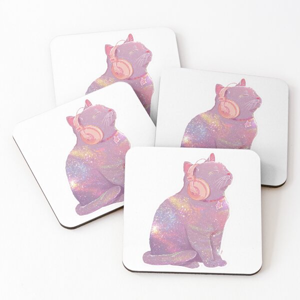 Item preview, Lofi Galaxy Cat with Headphones designed and sold by Victoria and Ashley Stickers.