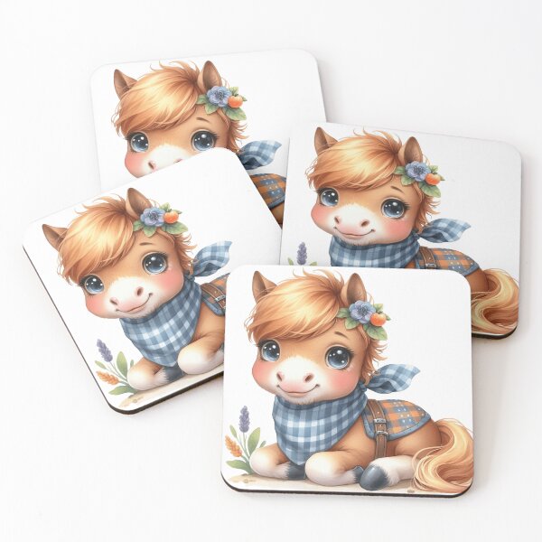 Item preview, Cute Baby Pony with Bandana Whimsical Illustration designed and sold by LunaPixelStudio.