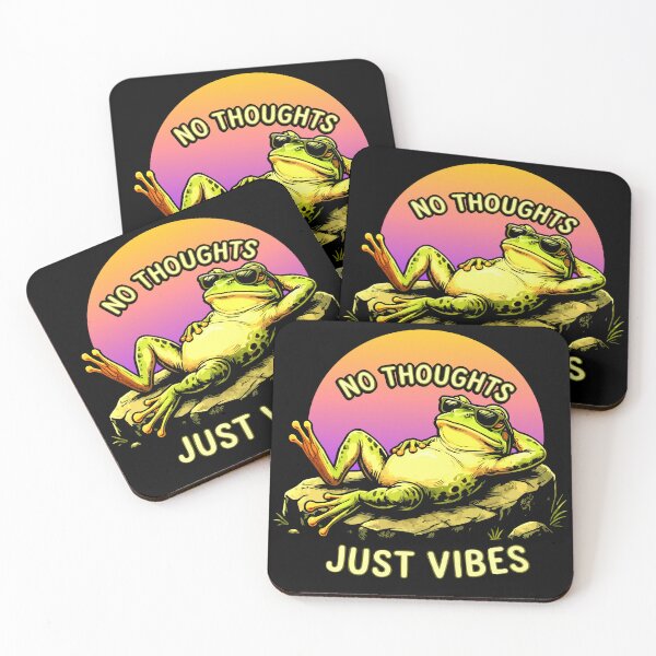 Item preview, No Thoughts Just Vibes Frog Shirt – Funny Summer Frog Graphic Tee designed and sold by VikArtStudio.