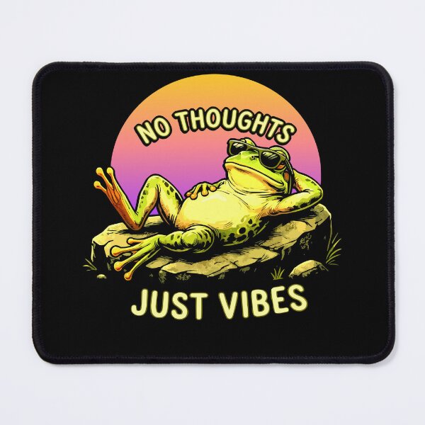 Item preview, No Thoughts Just Vibes Frog Shirt – Funny Summer Frog Graphic Tee designed and sold by VikArtStudio.