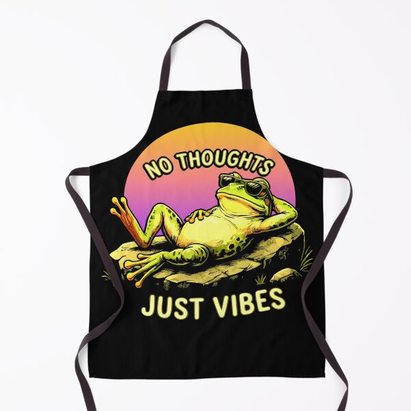 Item preview, No Thoughts Just Vibes Frog Shirt – Funny Summer Frog Graphic Tee designed and sold by VikArtStudio.