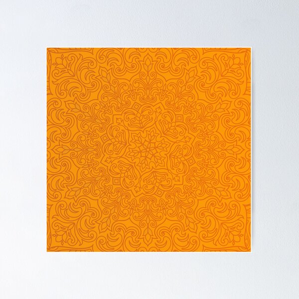 Item preview, Golden Orange Floral Mandala Pattern – Elegant Ornamental Design designed and sold by Apurva Joshi.