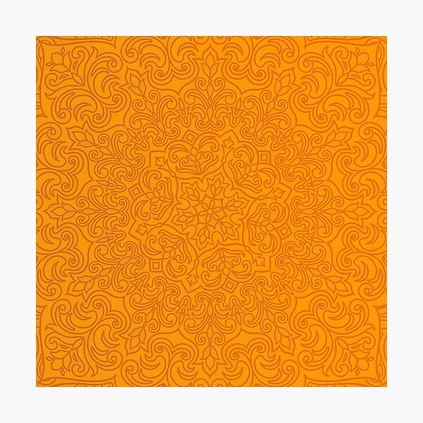 Item preview, Golden Orange Floral Mandala Pattern – Elegant Ornamental Design designed and sold by Apurva Joshi.
