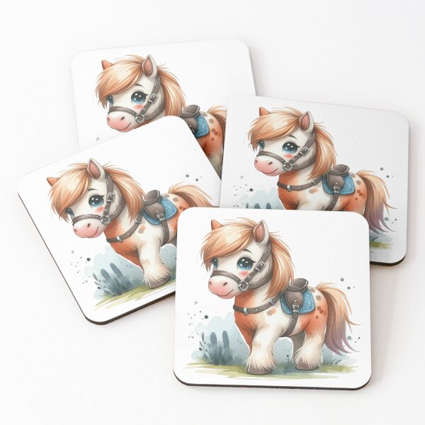 Item preview, Cute Baby Pony Whimsical Watercolor Illustration designed and sold by LunaPixelStudio.