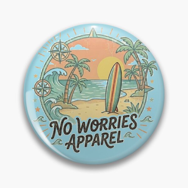 Item preview, No Worries Beach Surf Retro Vintage Graphic Tee - Vintry Off designed and sold by VintryOff.