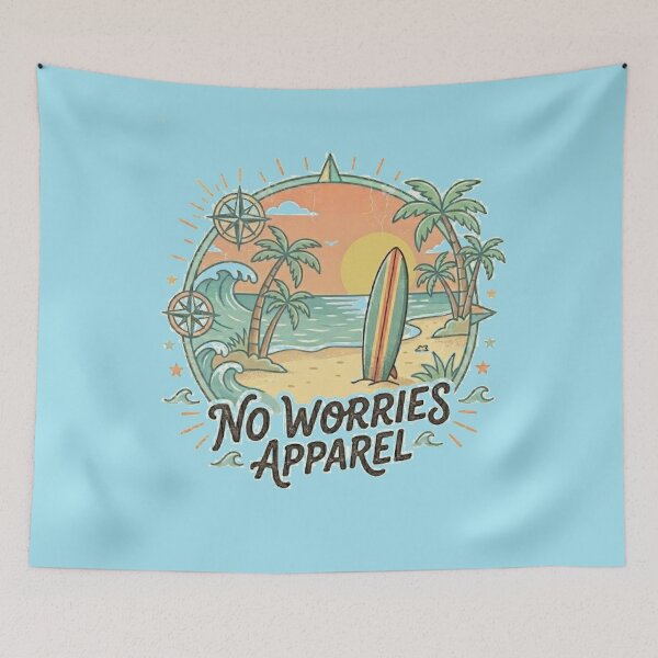 Item preview, No Worries Beach Surf Retro Vintage Graphic Tee - Vintry Off designed and sold by VintryOff.