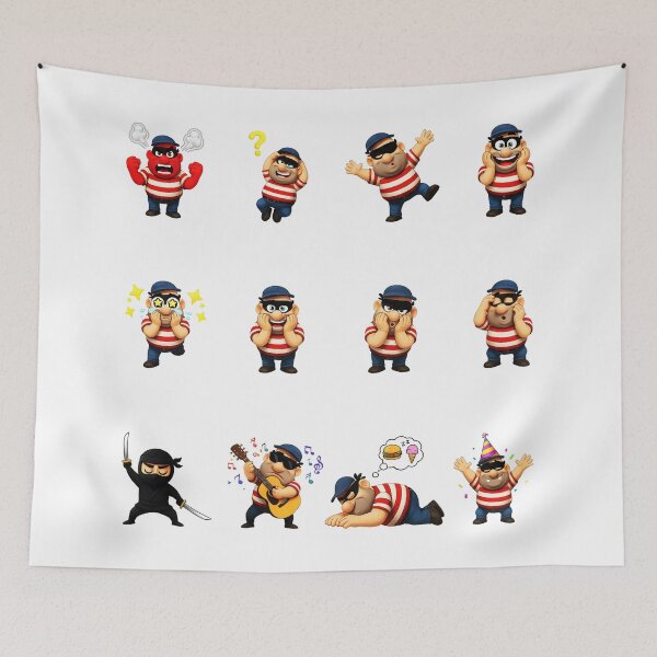 Item preview, Funny Burglar Character Sticker Pack Emojis designed and sold by RamyGallery.
