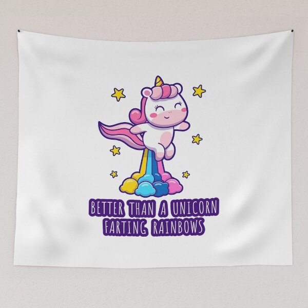 Item preview, Unicorn farting rainbows cute funny rainbow unicorn art design designed and sold by messy-nessie.