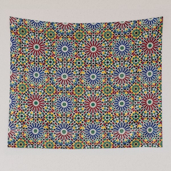 Item preview, Colorful Moroccan Zellij Mosaic Geometric Art designed and sold by SplashTastic.