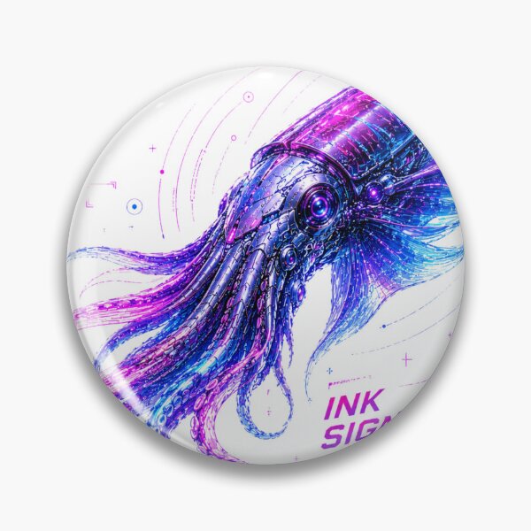 Item preview, Ink Signal 2108 Cyber Squid – Neon Biomechanical Cephalopod Design designed and sold by FusiTink.