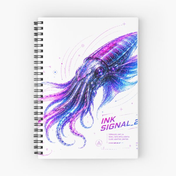 Item preview, Ink Signal 2108 Cyber Squid – Neon Biomechanical Cephalopod Design designed and sold by FusiTink.