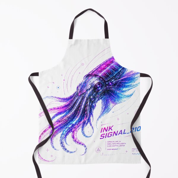 Item preview, Ink Signal 2108 Cyber Squid – Neon Biomechanical Cephalopod Design designed and sold by FusiTink.