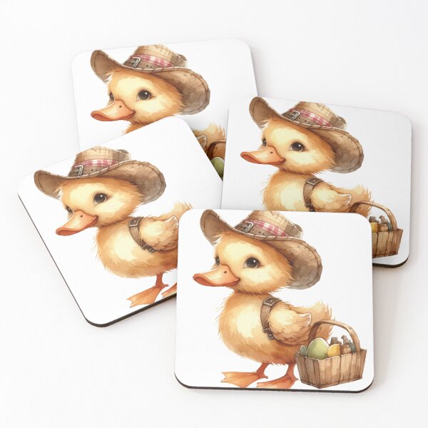 Item preview, Cute Baby Duckling Whimsical Illustration with Basket designed and sold by LunaPixelStudio.