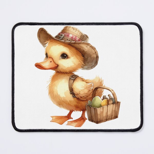Item preview, Cute Baby Duckling Whimsical Illustration with Basket designed and sold by LunaPixelStudio.